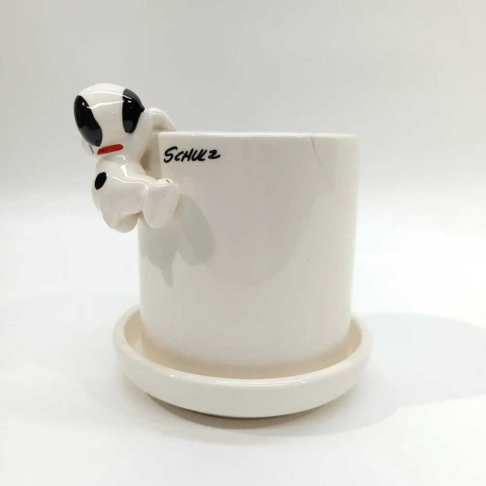 Determined Production Snoopy Mini Planter Ceramic 1958 1966 Peanuts‎ Schulz VTG